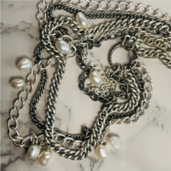 ❤️  Stella & Dot Avery Chain Pearl Necklace - Picture 3 of 6